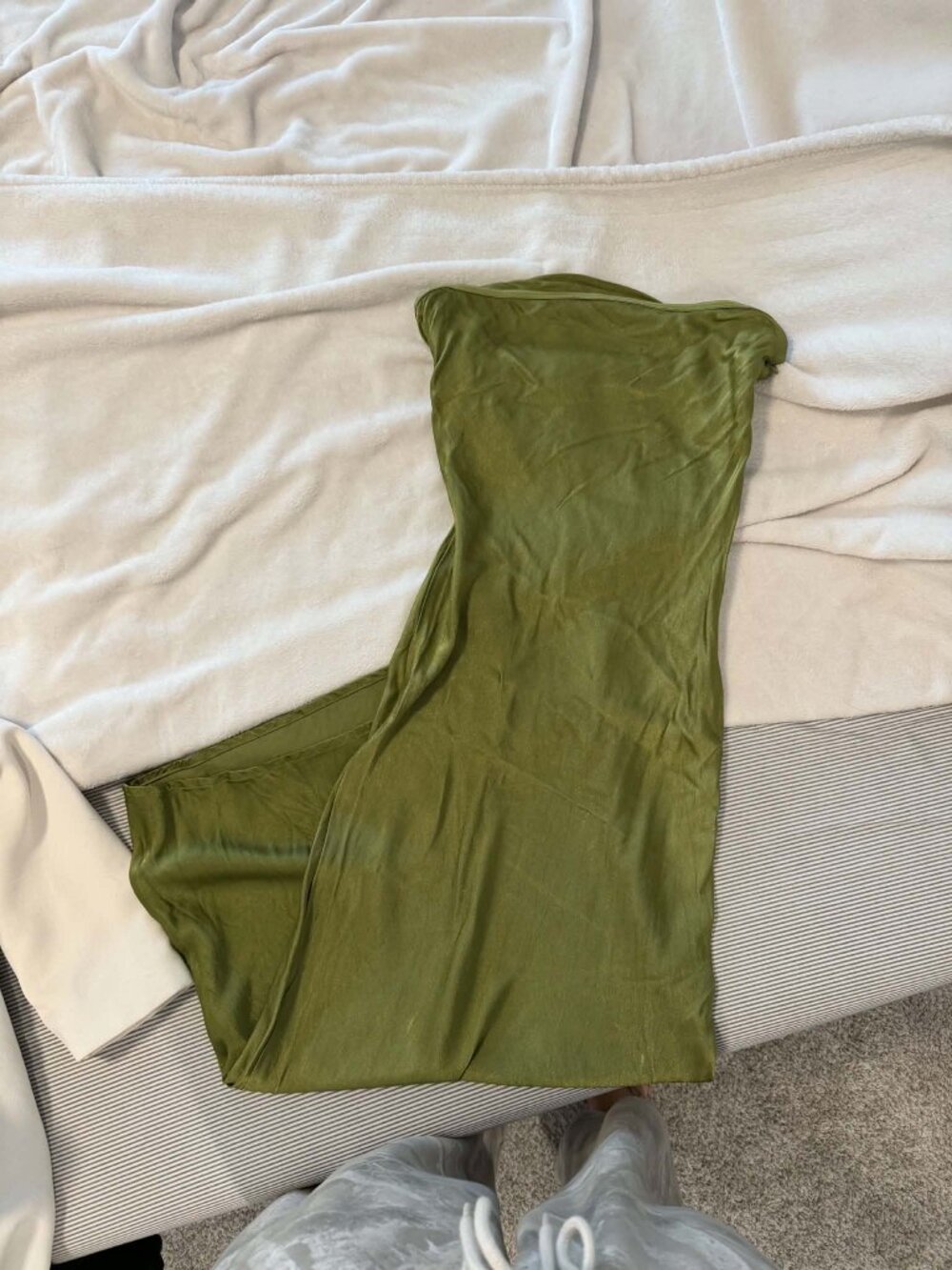 SNDYS Olive Green Strapless Maxi Dress Size M Revolve